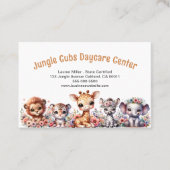 かわいい託児所サファリ動物フローラ 名刺 (正面)
