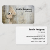 かわいい詰まったクマ素朴の木造の背景 名刺 (正面/裏面)