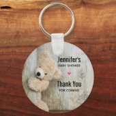 かわいい詰まったクマ素朴木壁ベビーシャワー キーホルダー (正面)