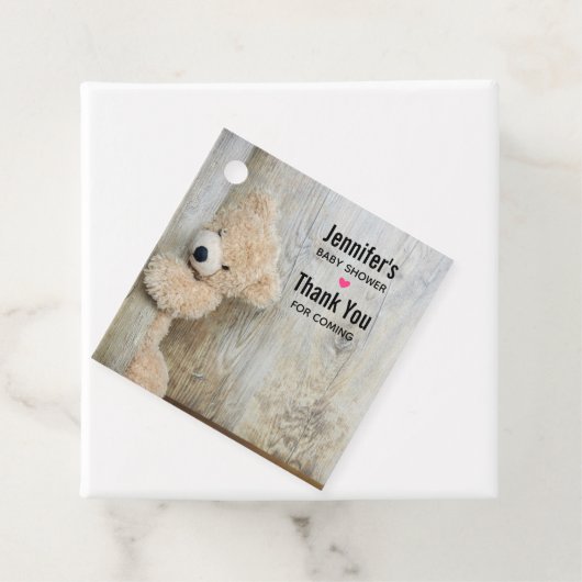 かわいい詰まったクマ素朴木壁ベビーシャワー フェイバータグ (インサイチュ)