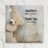 かわいい詰まったクマ素朴木壁ベビーシャワー フェイバータグ (正面)