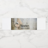 かわいい詰まったクマ素朴木壁ベビーシャワー ペットボトルラベル (シングルラベル)