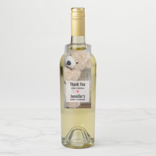 かわいい詰まったクマ素朴木壁ベビーシャワー ボトルネックタグ (ボトル)