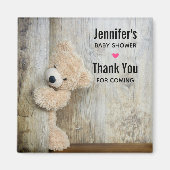 かわいい詰まったクマ素朴木壁ベビーシャワー マグネット (正面)