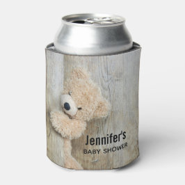 かわいい詰まったクマ素朴木壁ベビーシャワー 缶クーラー