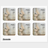 かわいい詰まったクマ素朴木造ウォールビジネス スクエアシール (シート)