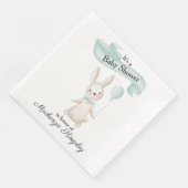 かわいい詰まったバニーとティール（緑がかった色）バルーンベビーシャワー (コーナー)