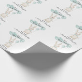 かわいい詰まったバニーとティール（緑がかった色）バルーンベビーシャワー ラッピングペーパー (角)