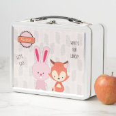 かわいい話しキツネとバニーID457 メタルランチボックス (インサイチュ)
