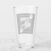 かわいい話し犬の足とメッセージブラックの写真 タンブラーグラス (裏面)