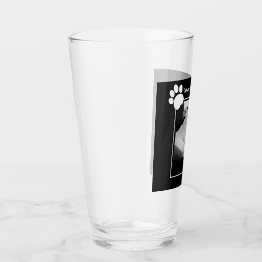 かわいい話し犬の足とメッセージブラックの写真 タンブラーグラス (右)