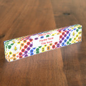 かわいい誇りを持ったLGBTレインボビー&フラワーカスタムズ デスクネームプレート (側面)