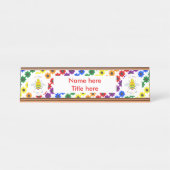 かわいい誇りを持ったLGBTレインボビー&フラワー デスクネームプレート (正面)