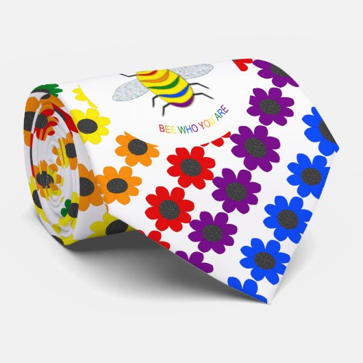 かわいい誇りを持ったLGBTレインボビー&フラワー ネクタイ (ロール)