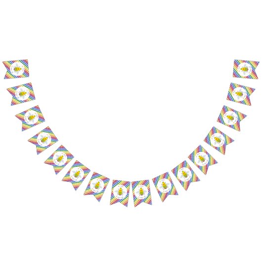 かわいい誇りを持ったLGBTレインボビー&フラワー バンティングフラッグ (全)