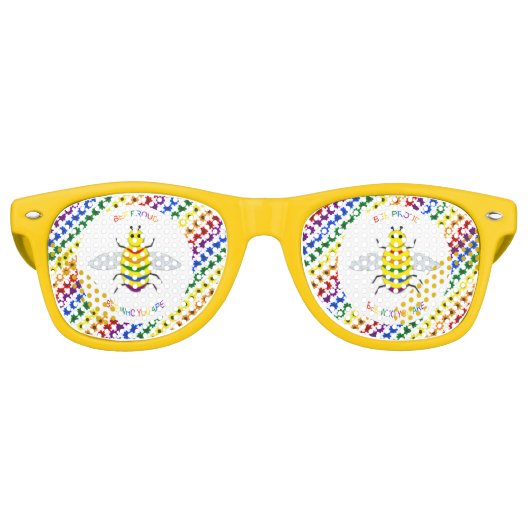 かわいい誇りを持ったLGBTレインボビー&フラワー レトロサングラス (正面)