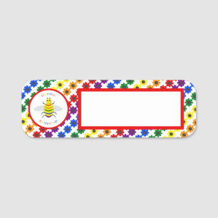 かわいい誇りを持ったLGBTレインボビー&フラワー 名札