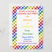 かわいい誇りを持ったLGBTレインボービーと来フラワーズアウト 招待状 (裏面)