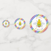 かわいい誇りを持ったLGBTレインボービーと結婚花 コンフェッティ (裏面)