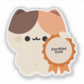 かわいい認定猫 シール (正面)