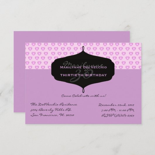 かわいい誕生会の招待 招待状 (正面/裏面)