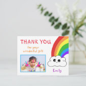 かわいい誕生日ありがとうフォトカード子供へ ポストカード (スタンド正面)