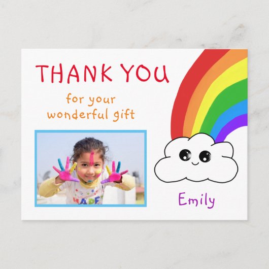 かわいい誕生日ありがとうフォトカード子供へ ポストカード (正面)