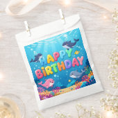 かわいい誕生日おめでとうイルカのデザイン フェイバーバッグ (クリップ留めされた状態)