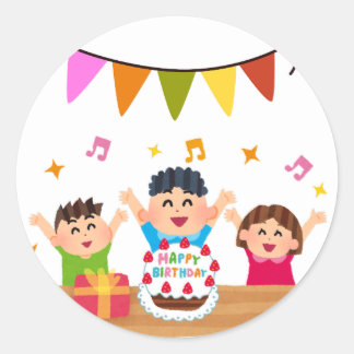 かわいい誕生日おめでとう ラウンドシール