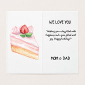 かわいい誕生日お祝いグリーティングカードデザイン (内部フラット)