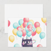 かわいい誕生日ねこポストカード ポストカード (正面/裏面)