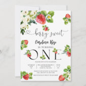 かわいい誕生日のお知らせ - 1歳の誕生日 招待状 (正面)