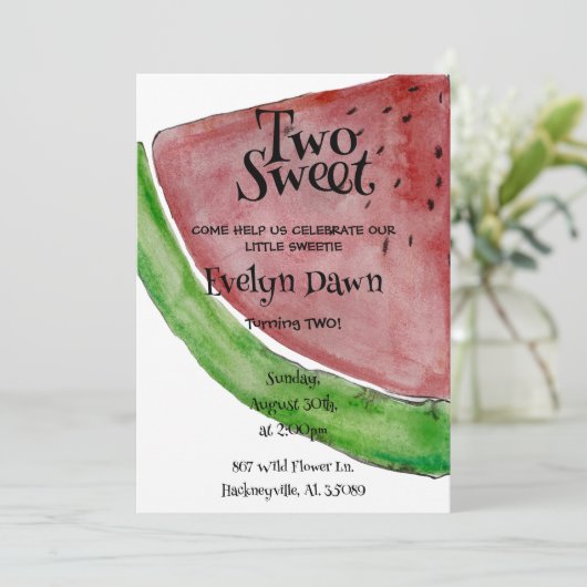 かわいい誕生日のお誘い状2つ 招待状 (スタンド正面)