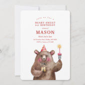 かわいい誕生日のくまベアリー スウィートな誕生日パーティー 招待状 (正面)