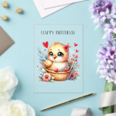 かわいい誕生日のひよこ アクリル招待状 (インサイチュ (ウェディング))