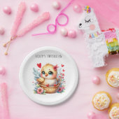 かわいい誕生日のひよこ ペーパープレート (パーティー)