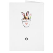 かわいい誕生日のウサギと花のライトピンク (裏面)