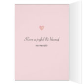 かわいい誕生日のウサギと花のライトピンク (内側 (左))