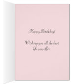 かわいい誕生日のウサギと花のライトピンク (内側 (右))