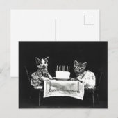 かわいい誕生日のケーキの猫たち ポストカード (正面/裏面)