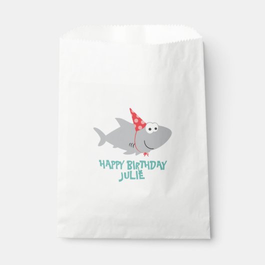 かわいい誕生日のサメ フェイバーバッグ (正面)