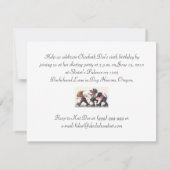 かわいい誕生日のスケートで滑るのパーティーのおもしろいな動物 招待状 (裏面)