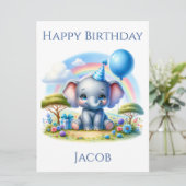 かわいい誕生日のゾウの誕生日カード (スタンド正面)