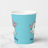 かわいい誕生日のドードルレインボーユニコーン&スターズ 紙コップ (左)