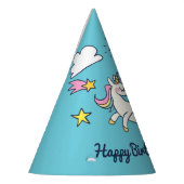 かわいい誕生日のドードル虹の一角星雲 パーティーハット (左)