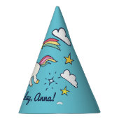 かわいい誕生日のドードル虹の一角星雲 パーティーハット (右)