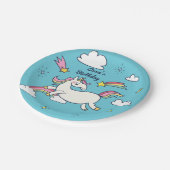 かわいい誕生日のドードル虹の一角星雲 ペーパープレート (アングル)