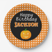 かわいい誕生日のハロウィンの紙皿 ペーパープレート (正面)