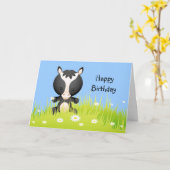 かわいい誕生日のポニーin the Field Card カード (黄色い花)