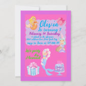 かわいい誕生日のマーメイドの招待 招待状 (裏面)